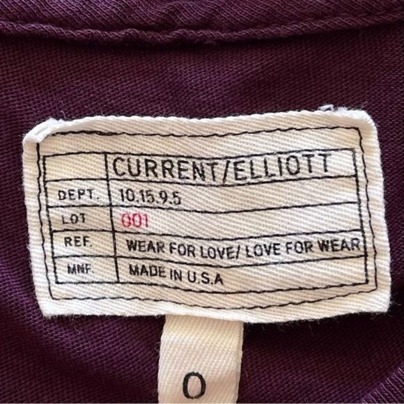 Current Elliott Ruffle Roadie Tee Maroon Burgundy Top 0 - Picture 6 of 6